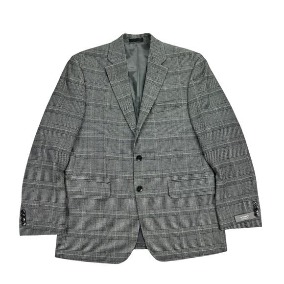 Michael Kors Mens Classic Fit Stretch Plaid Suit Jacket Gray 38S - Picture 1 of 5